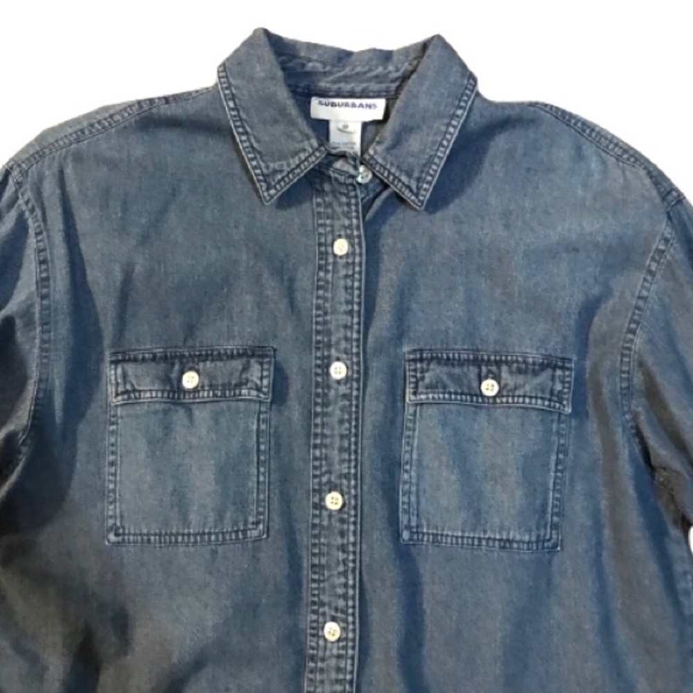 Denim button down shirt vintage medium wash